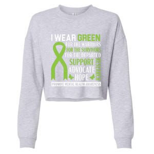 I Wear Green Tal Health Awareness Fight The Stigma Gift Cropped Pullover Crew