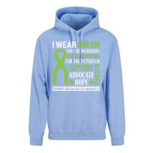 I Wear Green Tal Health Awareness Fight The Stigma Gift Unisex Surf Hoodie