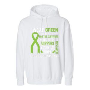 I Wear Green Tal Health Awareness Fight The Stigma Gift Garment-Dyed Fleece Hoodie