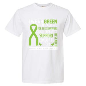 I Wear Green Tal Health Awareness Fight The Stigma Gift Garment-Dyed Heavyweight T-Shirt