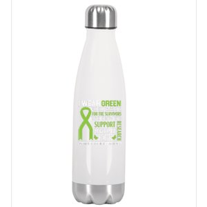 I Wear Green Tal Health Awareness Fight The Stigma Gift Stainless Steel Insulated Water Bottle