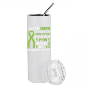 I Wear Green Tal Health Awareness Fight The Stigma Gift Stainless Steel Tumbler