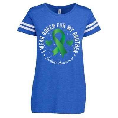 I Wear Green For My Brother Scoliosis Awareness Great Gift Enza Ladies Jersey Football T-Shirt