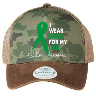 I Wear Green For My Dad Scoliosis Awareness Month Ribbon Cute Gift Legacy Tie Dye Trucker Hat