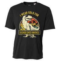 I Wear Gold For Childhood Cancer Awareness Dinosaur Cooling Performance Crew T-Shirt