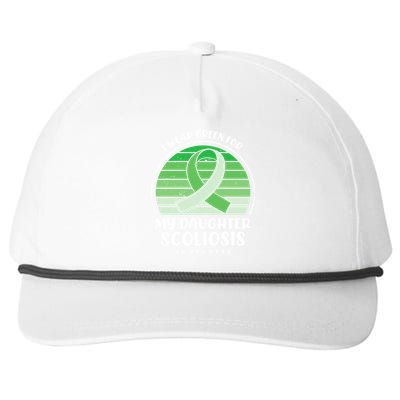 I Wear Green For My Daughter Scoliosis Awareness Great Gift Snapback Five-Panel Rope Hat