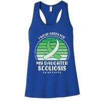 I Wear Green For My Daughter Scoliosis Awareness Great Gift Women's Racerback Tank