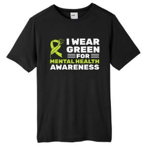 I Wear Green For Mental Health Awareness Month Green Ribbon Tall Fusion ChromaSoft Performance T-Shirt