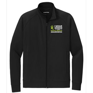 I Wear Green For Mental Health Awareness Month Green Ribbon Stretch Full-Zip Cadet Jacket