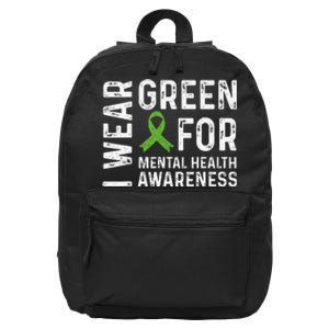 I Wear Green For Mental Health Awareness Month 16 in Basic Backpack