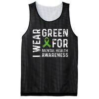 I Wear Green For Mental Health Awareness Month Mesh Reversible Basketball Jersey Tank