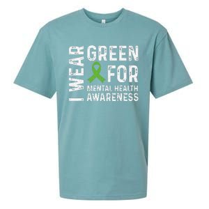 I Wear Green For Mental Health Awareness Month Sueded Cloud Jersey T-Shirt