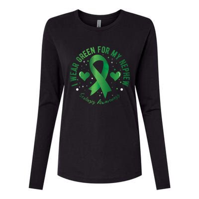 I Wear Green For My Nephew Scoliosis Awareness Gift Womens Cotton Relaxed Long Sleeve T-Shirt