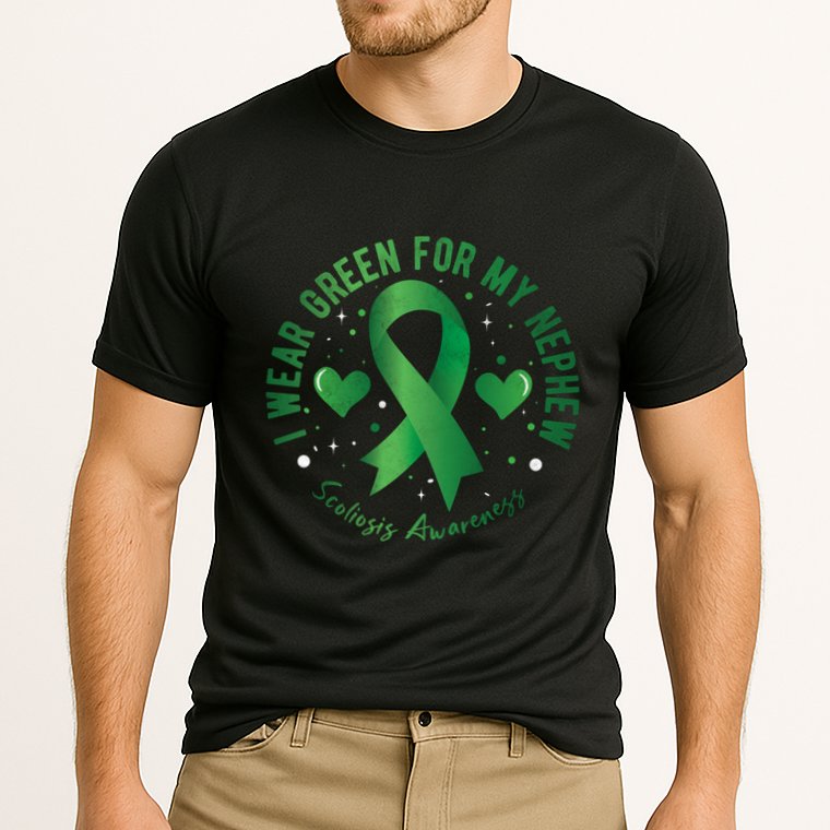I Wear Green For My Nephew Scoliosis Awareness Gift Cooling Performance Crew T-Shirt