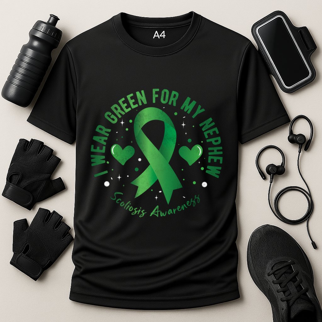 I Wear Green For My Nephew Scoliosis Awareness Gift Cooling Performance Crew T-Shirt