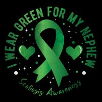 I Wear Green For My Nephew Scoliosis Awareness Gift Impact Tech Backpack