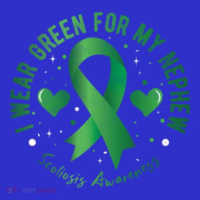 I Wear Green For My Nephew Scoliosis Awareness Gift T-Shirt