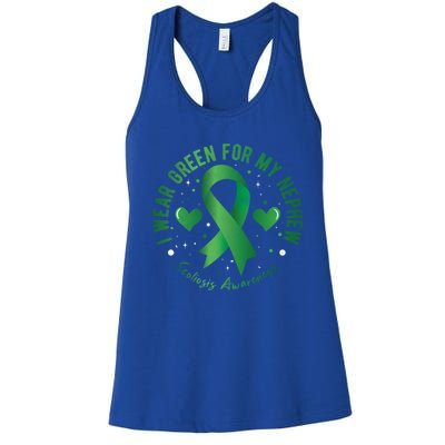 I Wear Green For My Nephew Scoliosis Awareness Gift Women's Racerback Tank