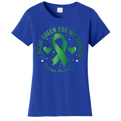 I Wear Green For My Nephew Scoliosis Awareness Gift Women's T-Shirt