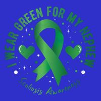 I Wear Green For My Nephew Scoliosis Awareness Gift Women's V-Neck T-Shirt