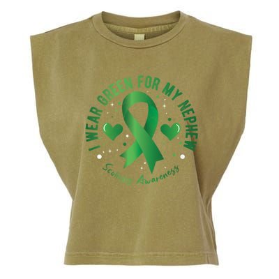 I Wear Green For My Nephew Scoliosis Awareness Gift Garment-Dyed Women's Muscle Tee