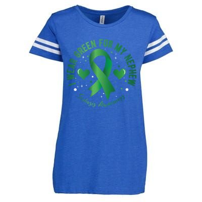 I Wear Green For My Nephew Scoliosis Awareness Gift Enza Ladies Jersey Football T-Shirt