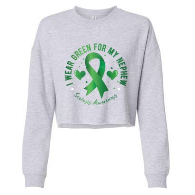 I Wear Green For My Nephew Scoliosis Awareness Gift Cropped Pullover Crew