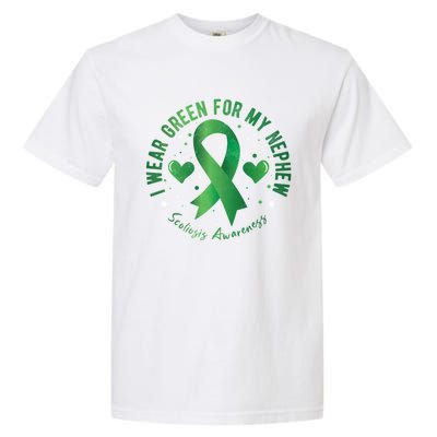 I Wear Green For My Nephew Scoliosis Awareness Gift Garment-Dyed Heavyweight T-Shirt