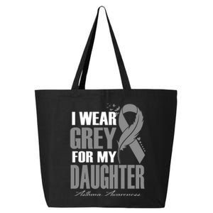 I Wear Grey For My Daughter Asthma Awareness Feather Great Gift 25L Jumbo Tote