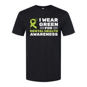 I Wear Green For Mental Health Awareness Month Green Ribbon Softstyle CVC T-Shirt