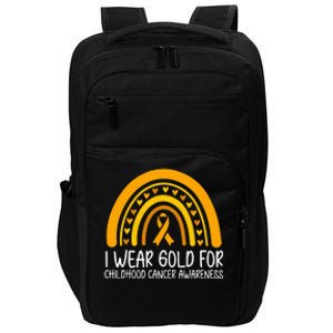 I Wear Gold For Childhood Cancer Awareness Warriors Impact Tech Backpack