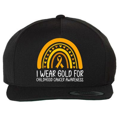 I Wear Gold For Childhood Cancer Awareness Warriors Wool Snapback Cap