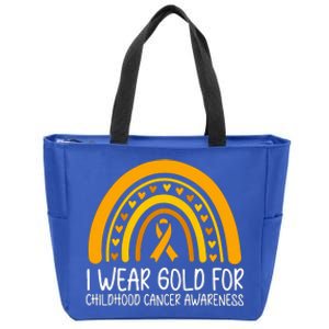 I Wear Gold For Childhood Cancer Awareness Warriors Zip Tote Bag