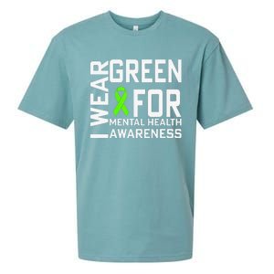 I Wear Green For Mental Health Awareness Month Sueded Cloud Jersey T-Shirt