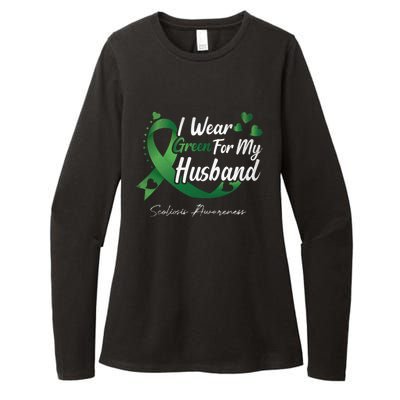 I Wear Green For My Husband Scoliosis Awareness Gift Womens CVC Long Sleeve Shirt