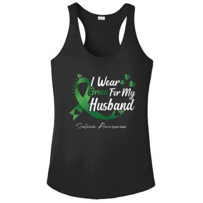 I Wear Green For My Husband Scoliosis Awareness Gift Ladies PosiCharge Competitor Racerback Tank