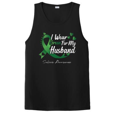 I Wear Green For My Husband Scoliosis Awareness Gift PosiCharge Competitor Tank