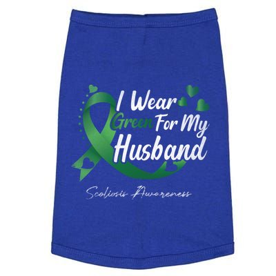 I Wear Green For My Husband Scoliosis Awareness Gift Doggie Tank