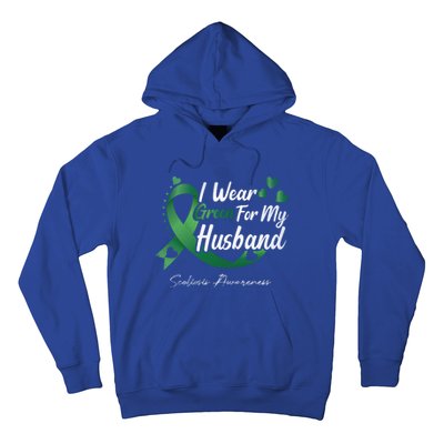 I Wear Green For My Husband Scoliosis Awareness Gift Hoodie