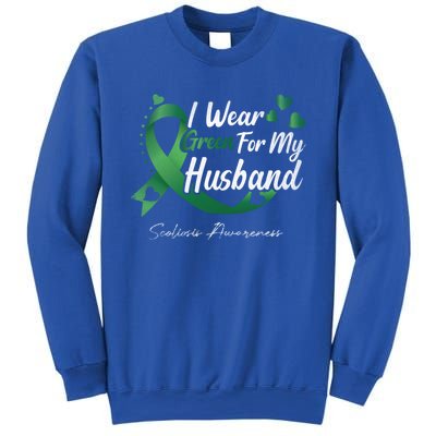 I Wear Green For My Husband Scoliosis Awareness Gift Sweatshirt