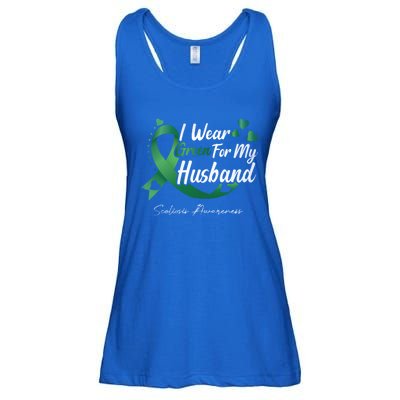 I Wear Green For My Husband Scoliosis Awareness Gift Ladies Essential Flowy Tank