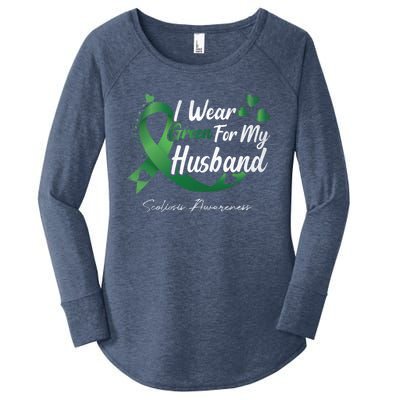 I Wear Green For My Husband Scoliosis Awareness Gift Women's Perfect Tri Tunic Long Sleeve Shirt