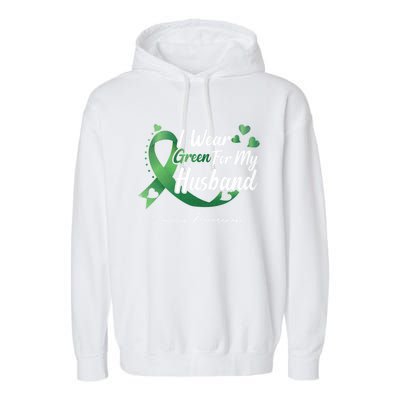 I Wear Green For My Husband Scoliosis Awareness Gift Garment-Dyed Fleece Hoodie