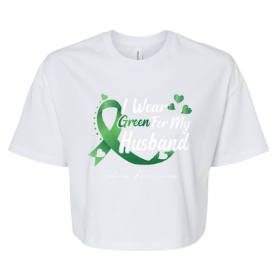 I Wear Green For My Husband Scoliosis Awareness Gift Bella+Canvas Jersey Crop Tee