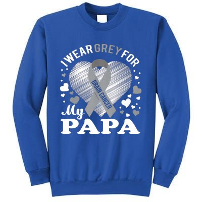 I Wear Grey For My Papa Cute Gift Brain Cancer Awareness Cool Gift Sweatshirt