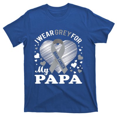 I Wear Grey For My Papa Cute Gift Brain Cancer Awareness Cool Gift T-Shirt