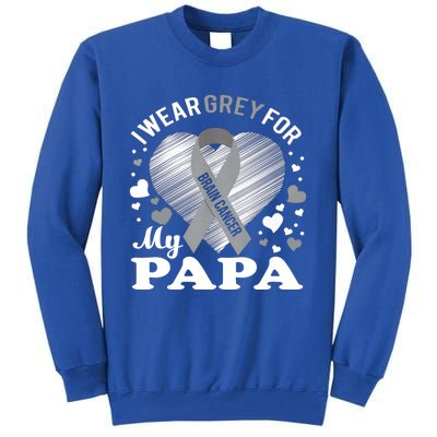 I Wear Grey For My Papa Cute Gift Brain Cancer Awareness Cool Gift Tall Sweatshirt