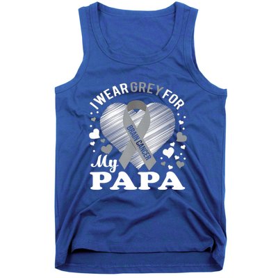 I Wear Grey For My Papa Cute Gift Brain Cancer Awareness Cool Gift Tank Top