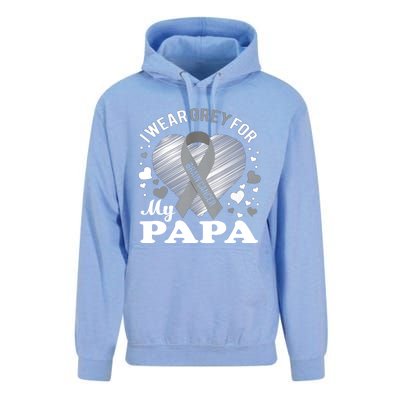 I Wear Grey For My Papa Cute Gift Brain Cancer Awareness Cool Gift Unisex Surf Hoodie