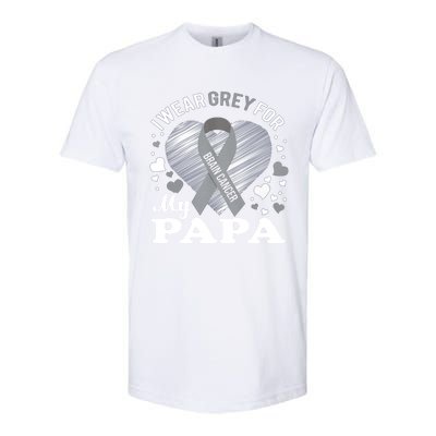 I Wear Grey For My Papa Cute Gift Brain Cancer Awareness Cool Gift Softstyle CVC T-Shirt